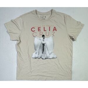 Celia Cruz Queen of Salsa T-Shirt 2XL Beige Latin Music Icon Tee